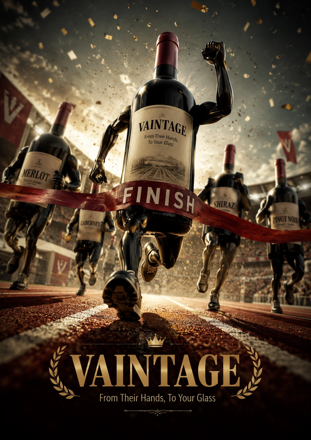 Vintage wine marketing campaign poster designed by Ansif Marketer