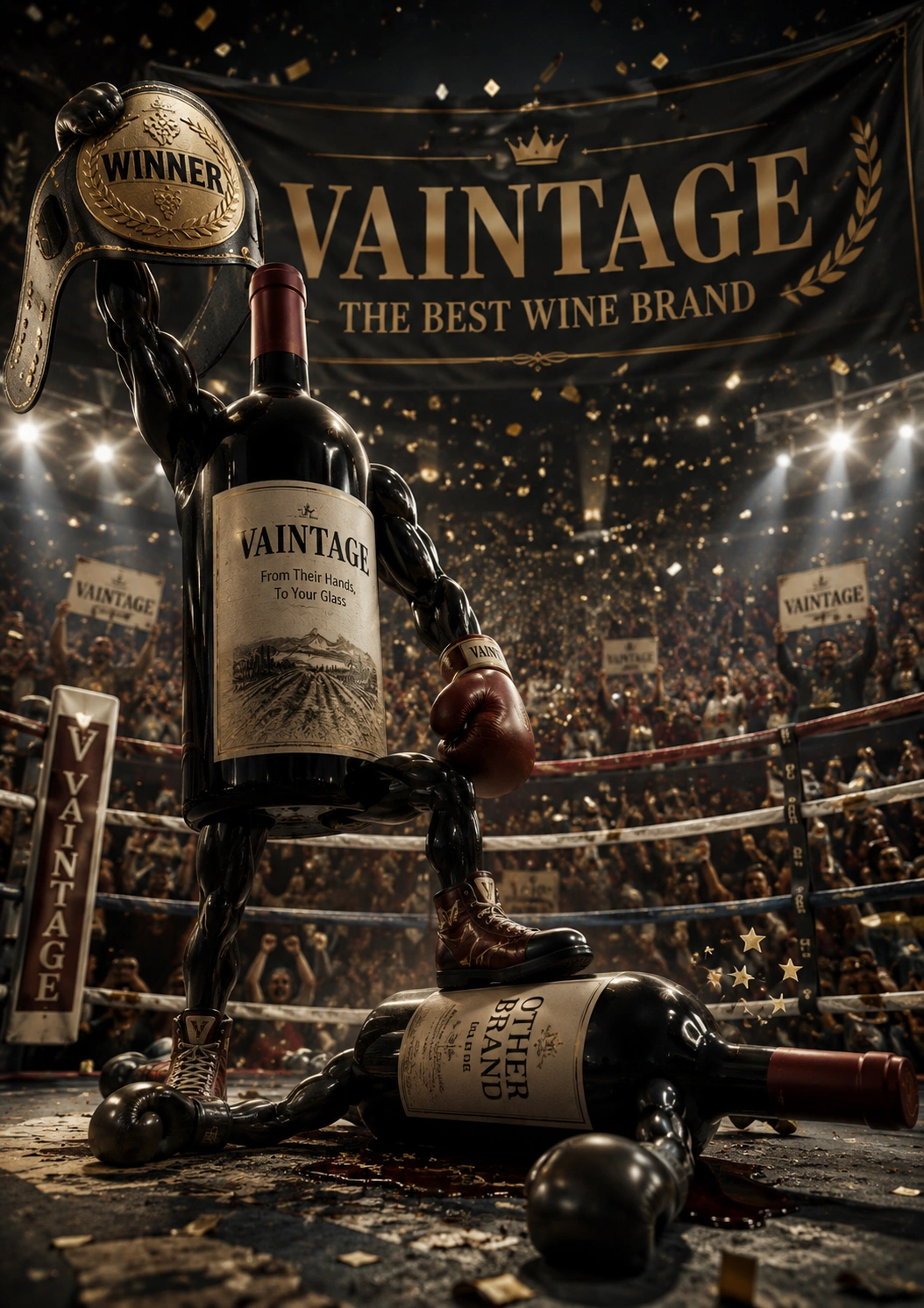 Wine brand marketing campaign poster designed by Ansif Marketer
