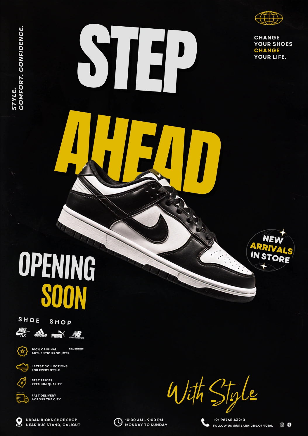 Shoe shop marketing campaign poster designed by Ansif Marketer